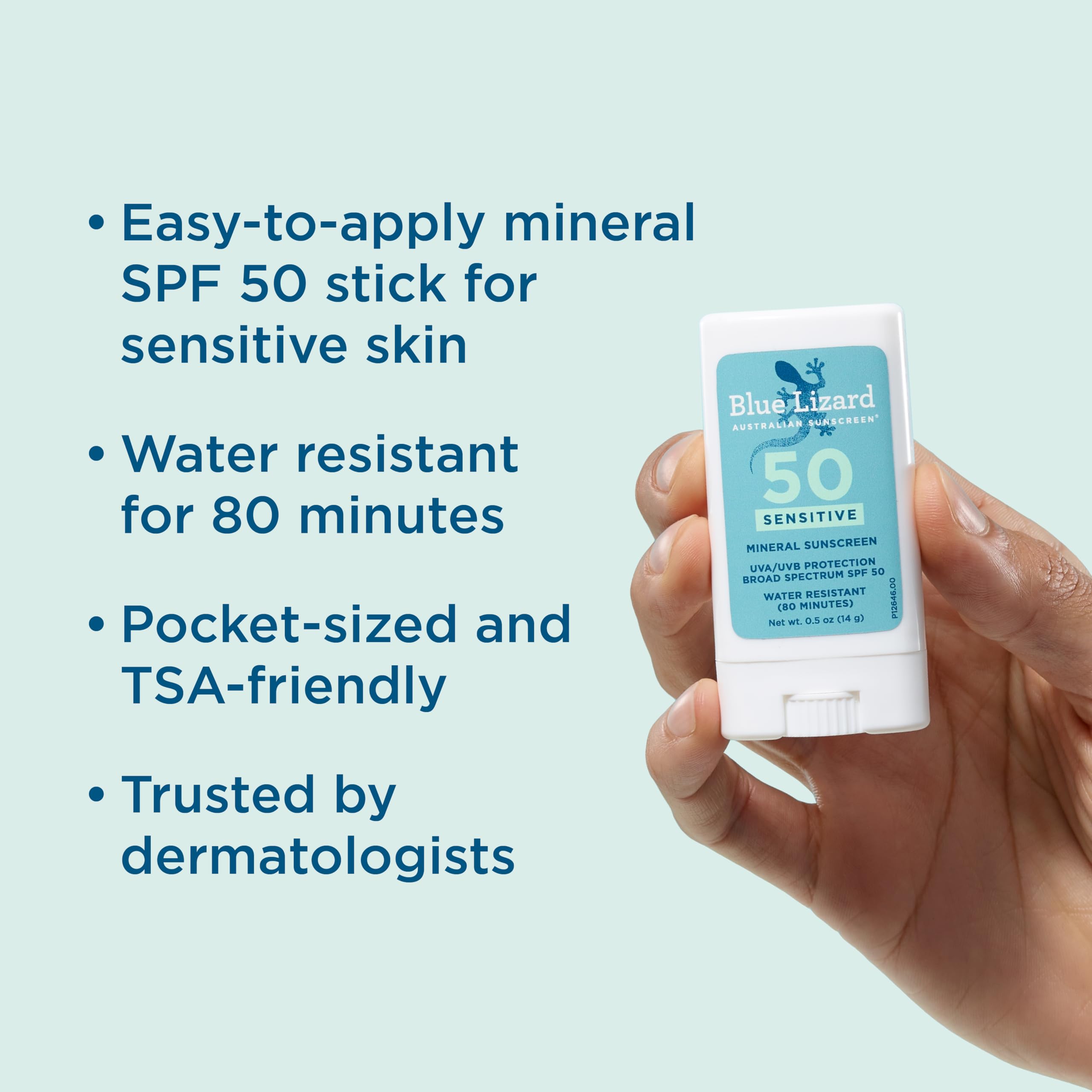 Aplicación suave del Stick mineral SPF50 para piel sensible.