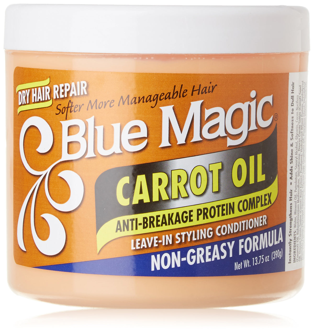 Blue Magic Carrot Oil, botella, hidratación suave para el cabello