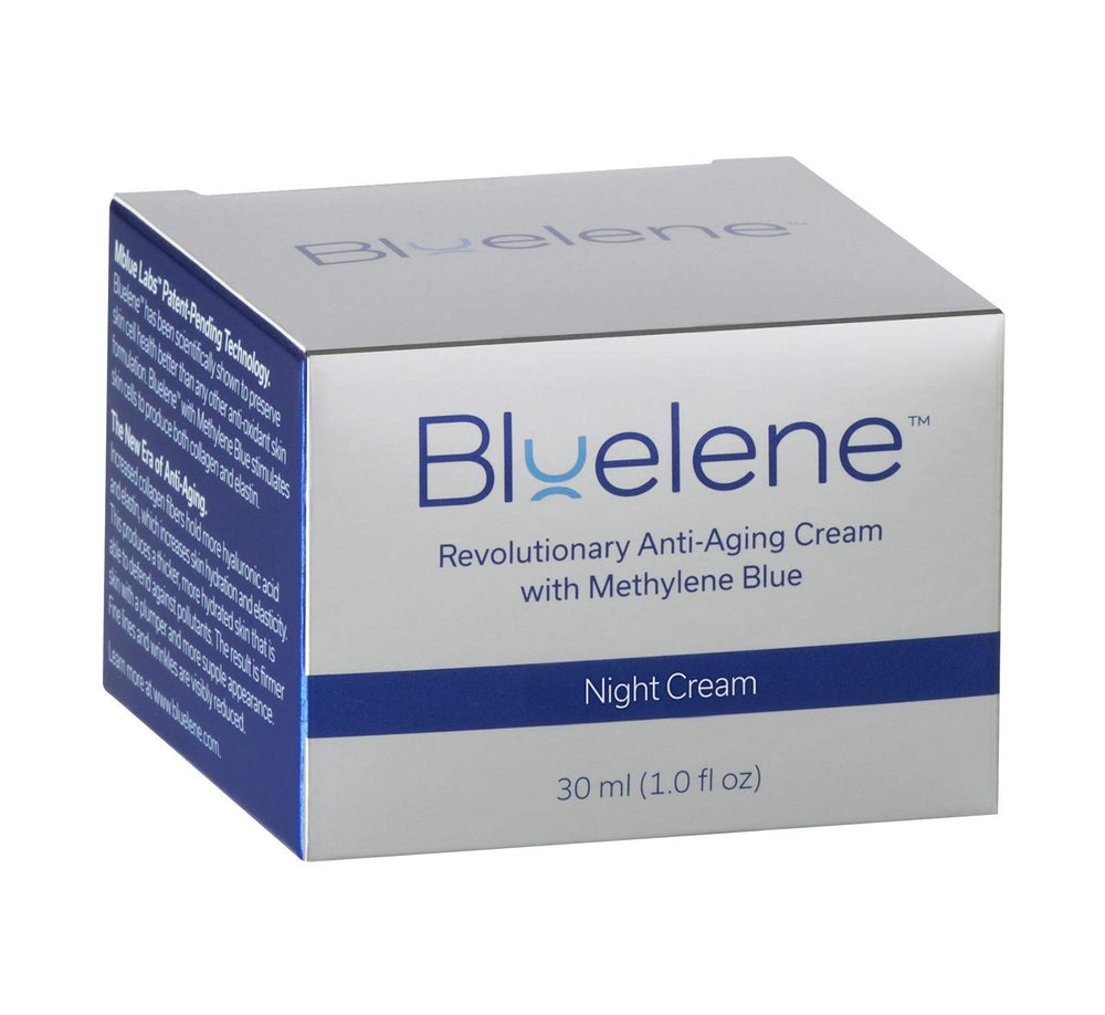 Azul de Metileno, ingrediente activo de Crema de Noche Bluelene para cuidado antioxidante.