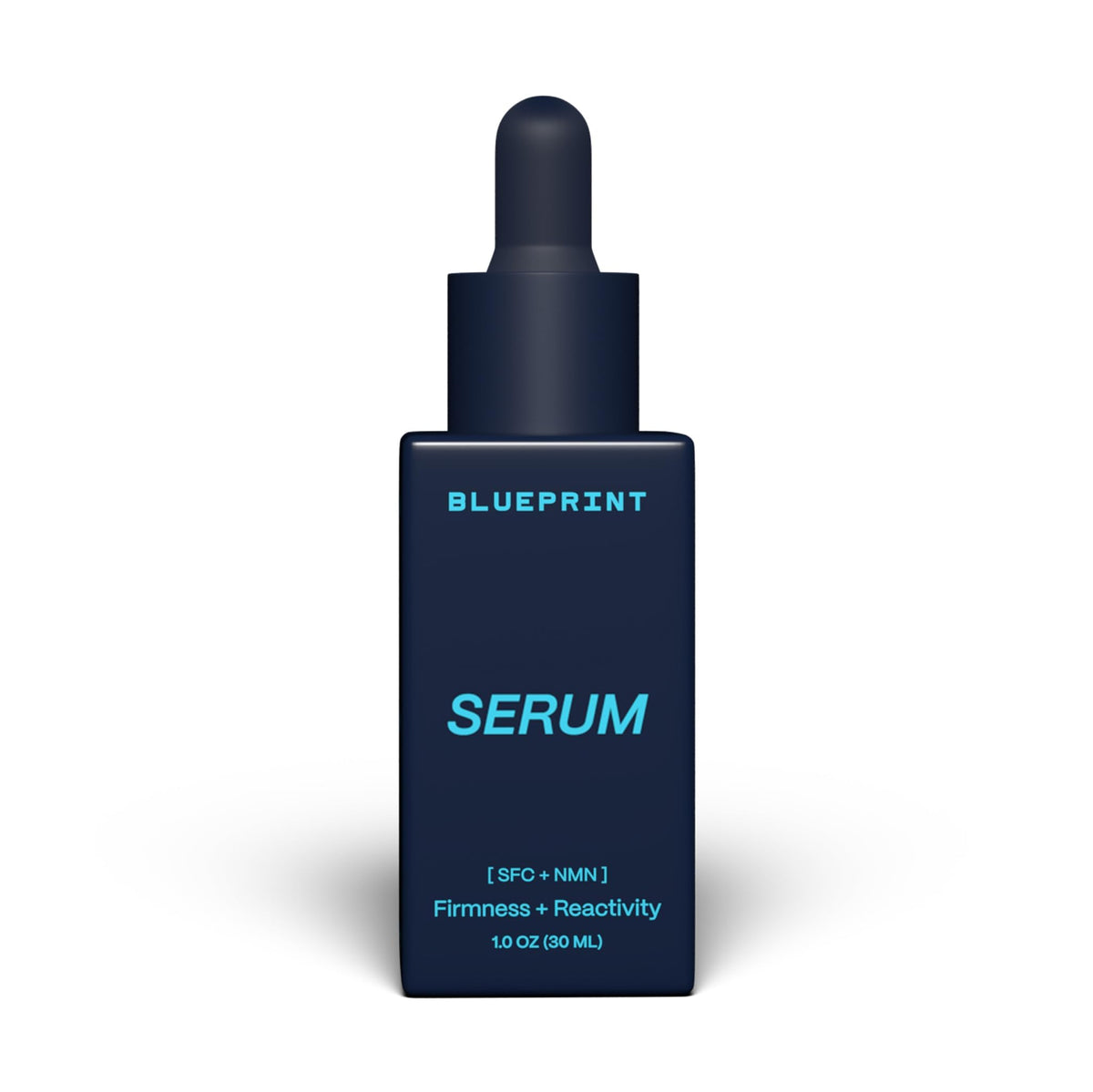 Sérum Blueprint Bryan Johnson en botella, ideal para uso diario y luminosidad