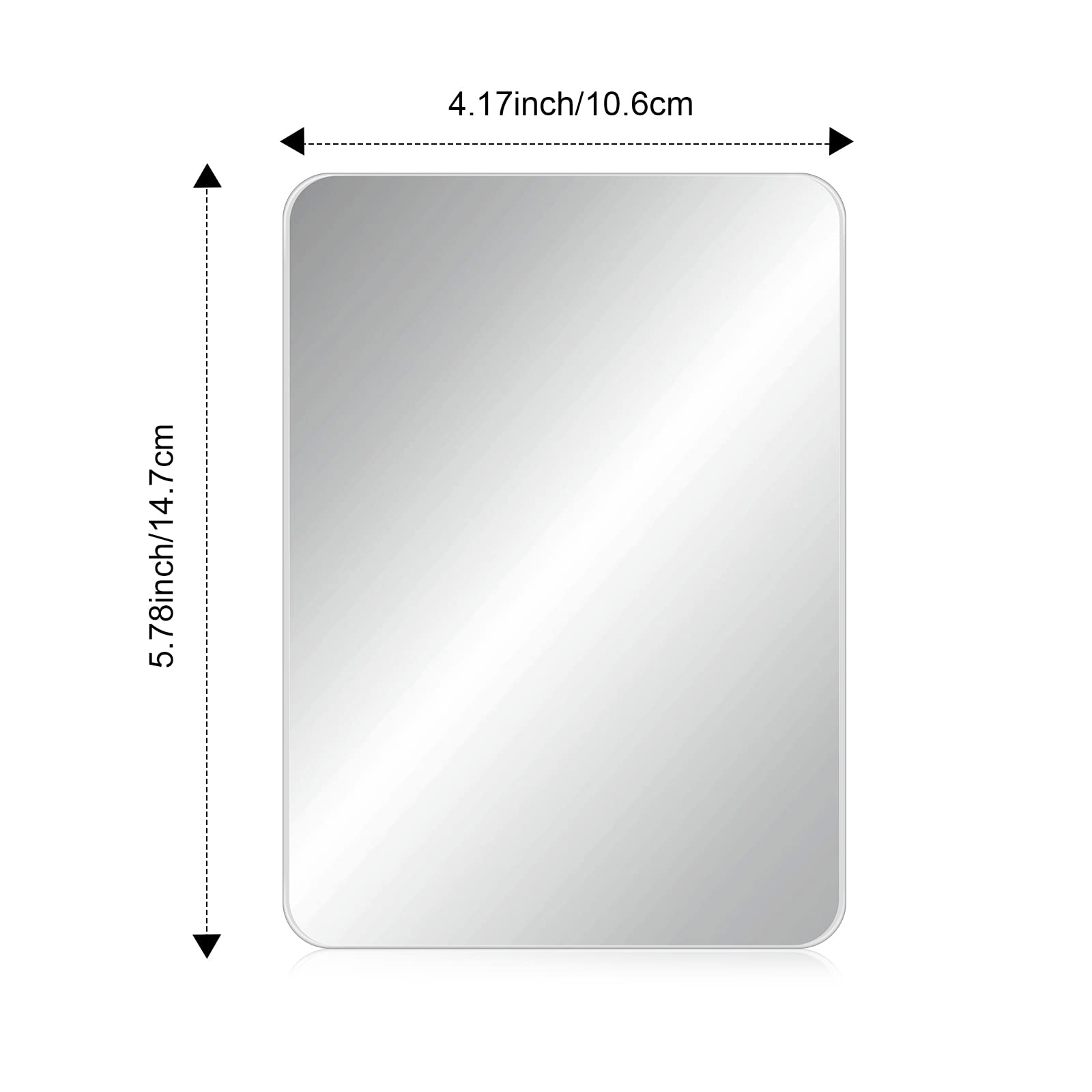 Blulu espejo magnético de cristal real rectangular 4x5-8 pulgadas para visión nítida
