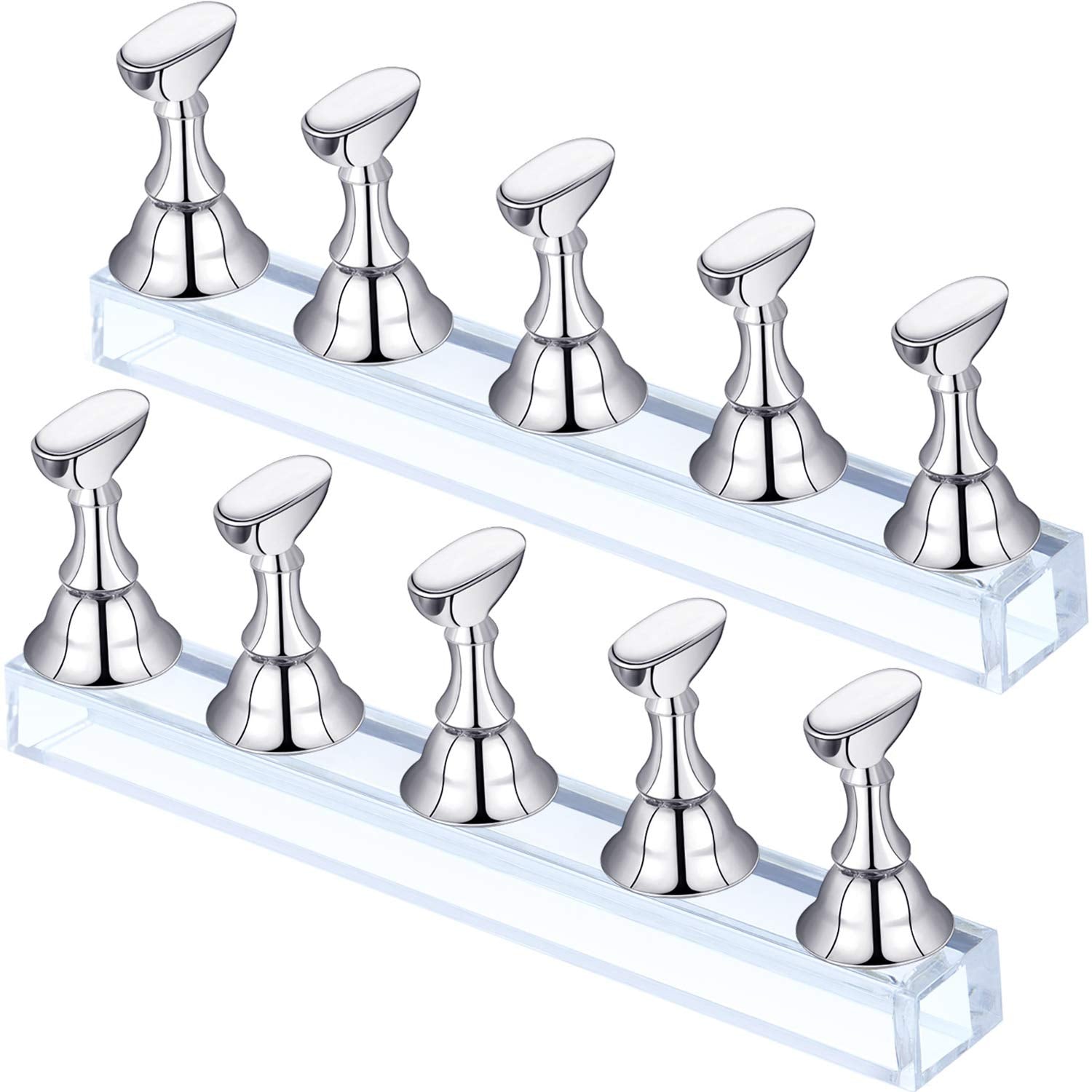 Blulu soporte uñas postizas magnetico base, estable para practicar y exhibir decoraciones.