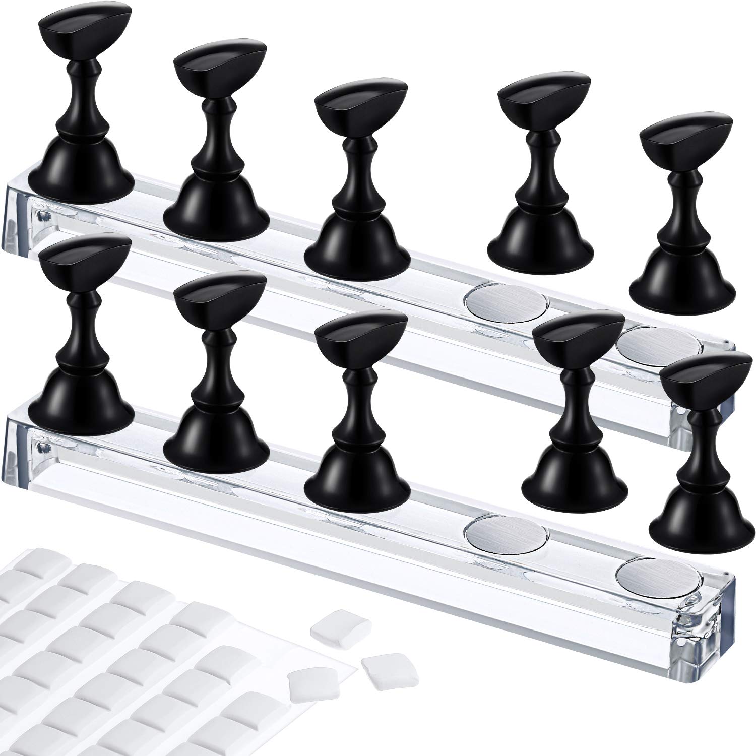 Blulu soportes de uñas acrílicas con base magnética para practicar y exhibir