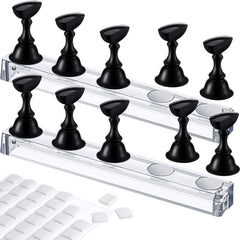 Blulu soportes de uñas acrílicas con base magnética para practicar y exhibir