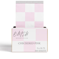 Blush Essentials hojas aluminio rosas con cuadros para mechas, colocación precisa y flujo de trabajo eficiente.