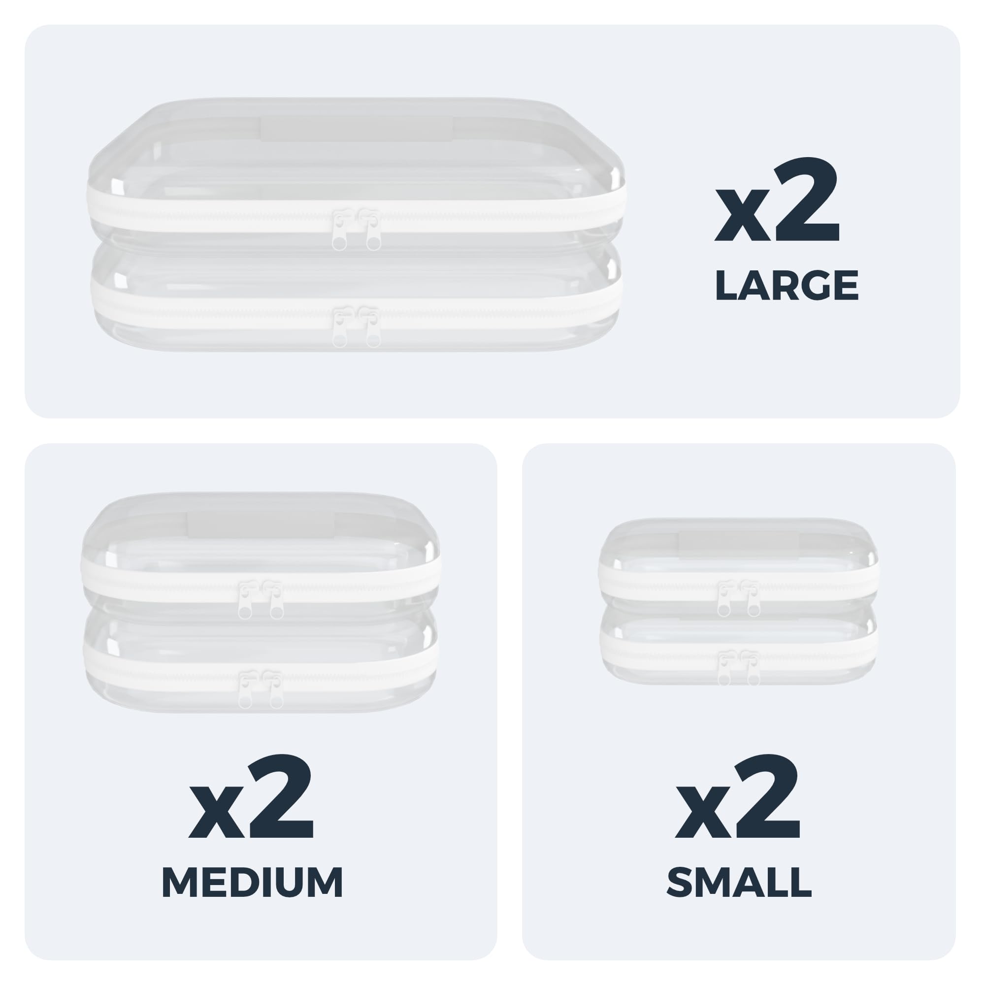 B'More Brands estuche mediano transparente, perfecto para maquillaje y viaje