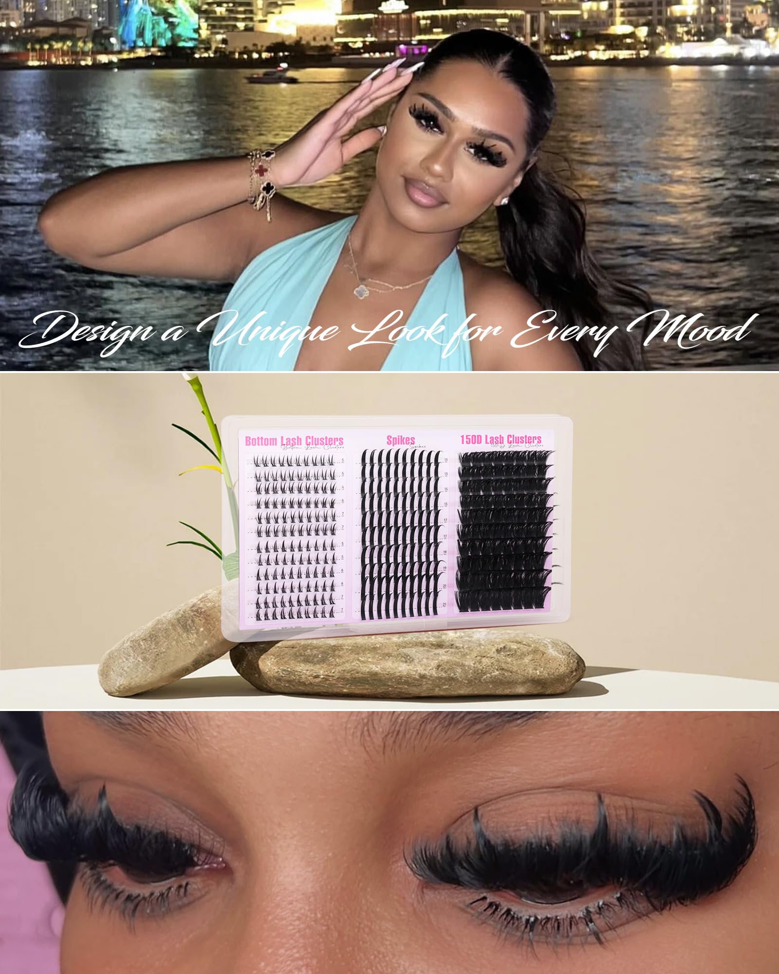Boahankuke volumen 150D con espigas para un look dramático
