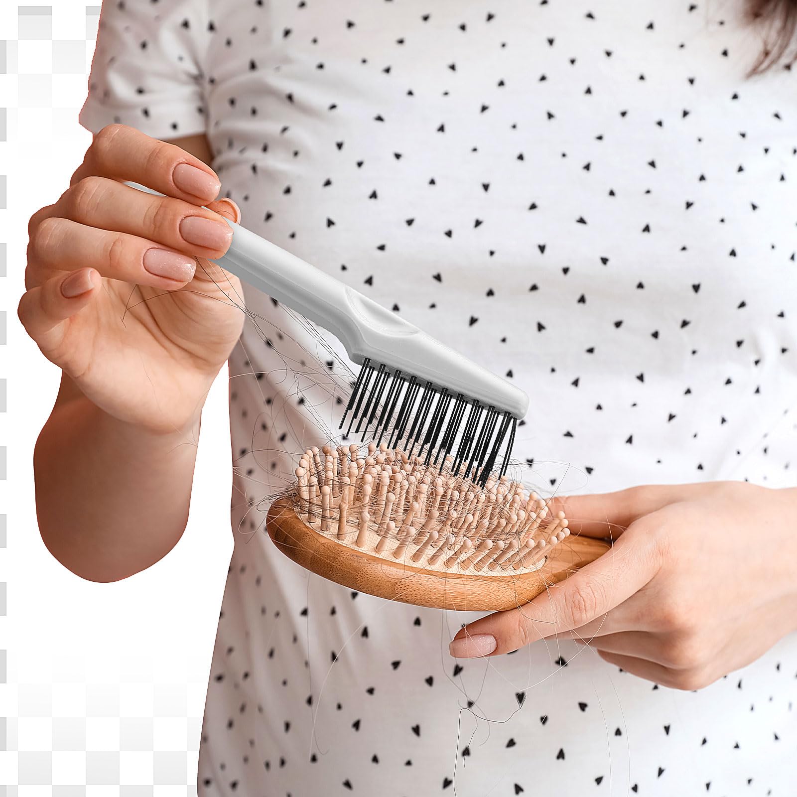 Boao cepillo doble cabeza con nylon para fibras rebeldes.
