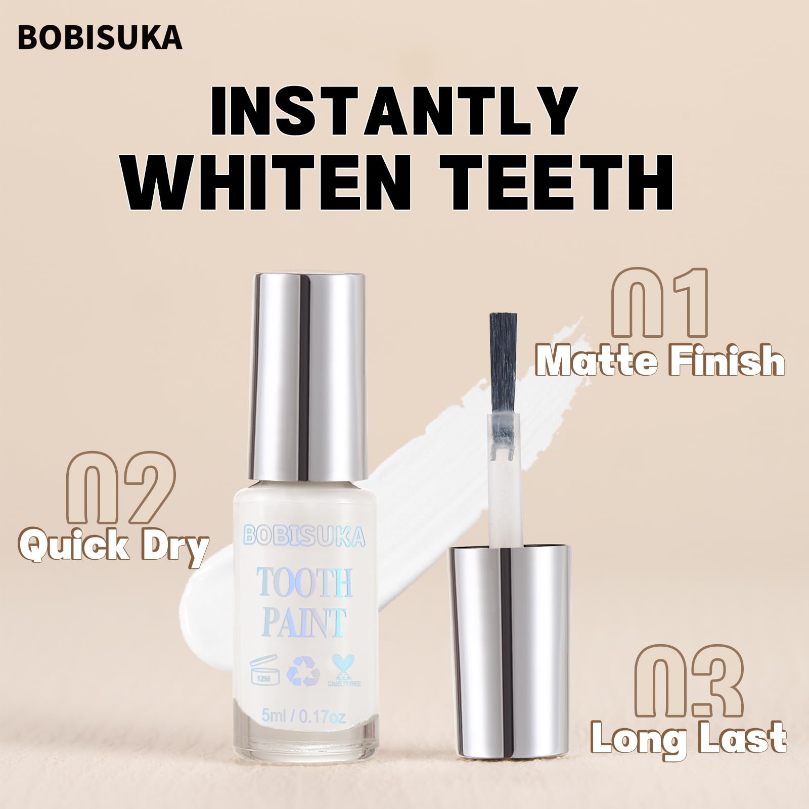 BOBISUKA Pintura de dientes de larga duración para efectos prolongados