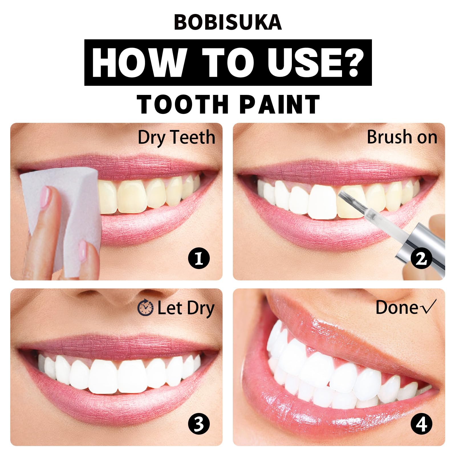 BOBISUKA Prueba de tono blanco para un acabado uniforme en dientes