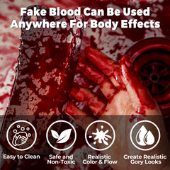 BOBISUKA sangre oscura para rostro y prendas, efecto dramático no comestible.