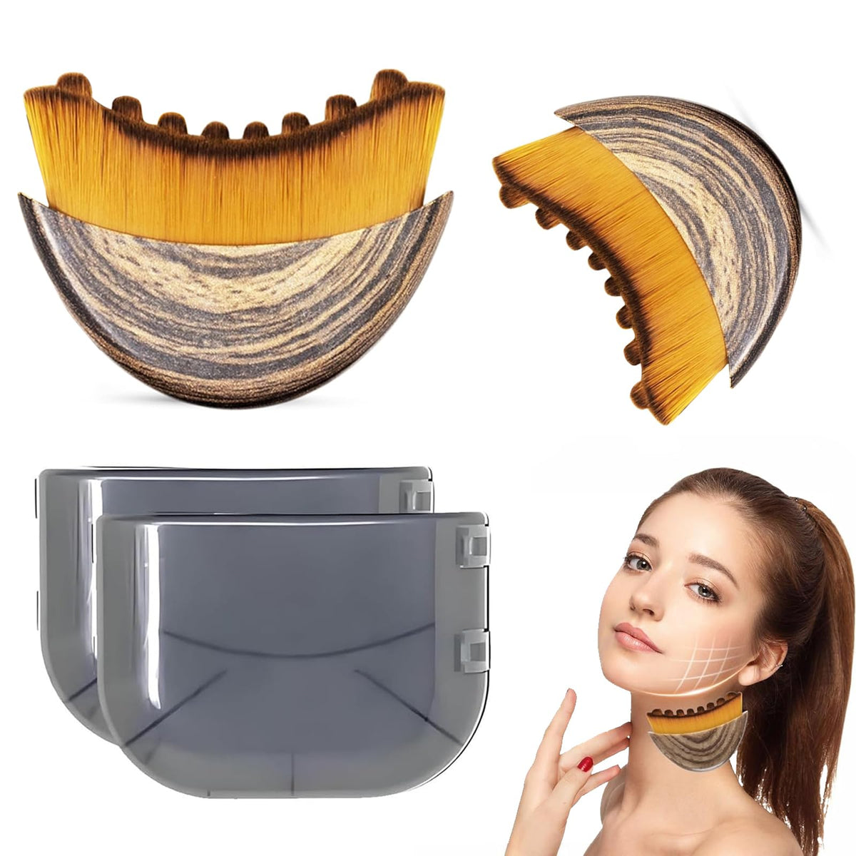BoBoWalk: cepillo contorno linfático facial para aplicación suave y distribución uniforme de productos