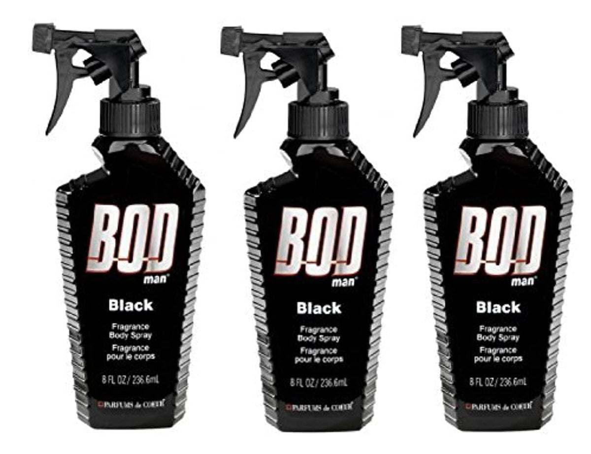 Bod Man aerosol corporal negro: botella de 237 ml, ideal para uso diario.