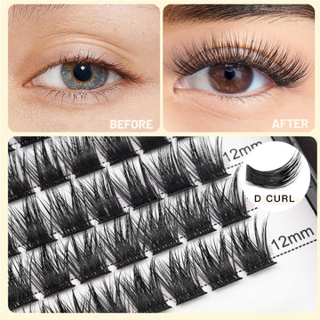 Bodermincer 12mm-14mm mixed length lashes define eyes