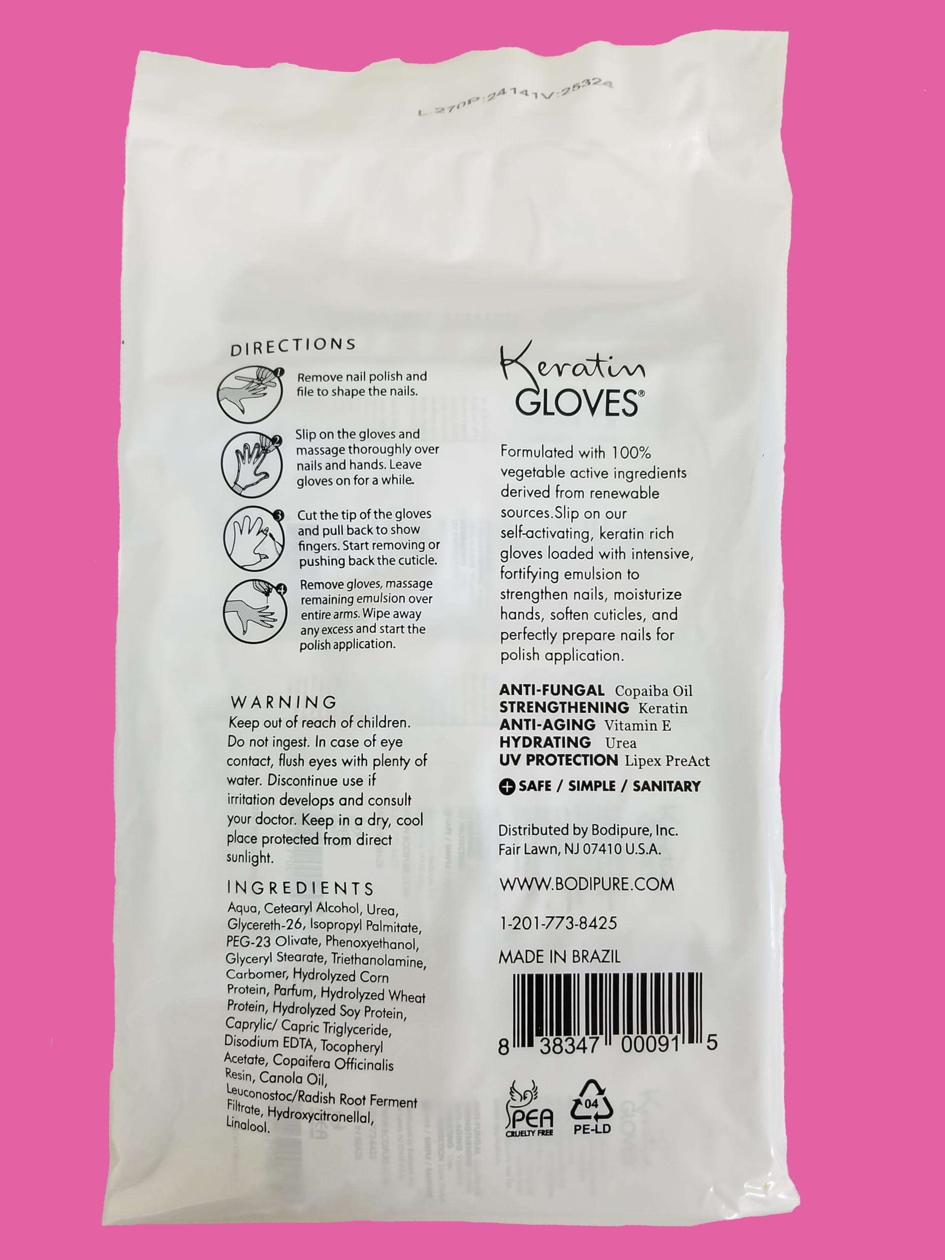 Bodipure aroma suave para relajación durante el cuidado de manos.
