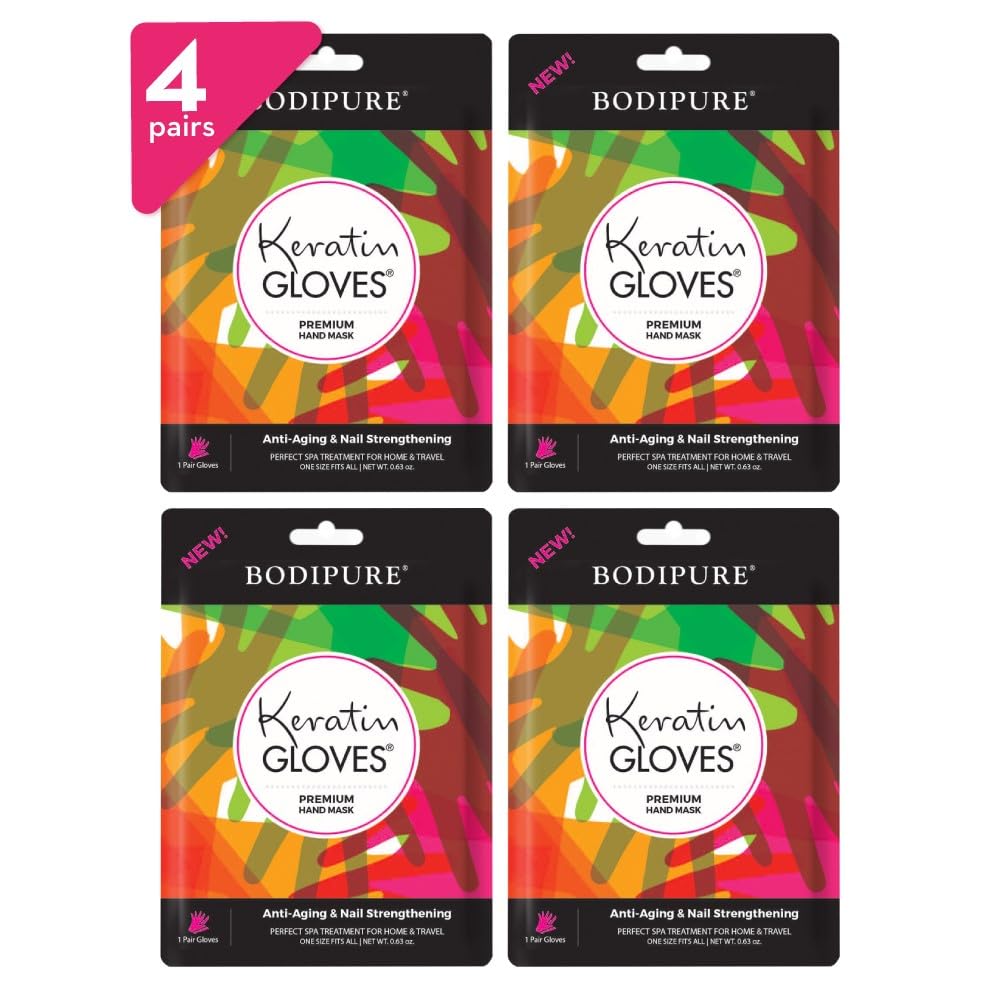 Bodipure Guantes Keratina, envase visible, hidratación para manos secas.