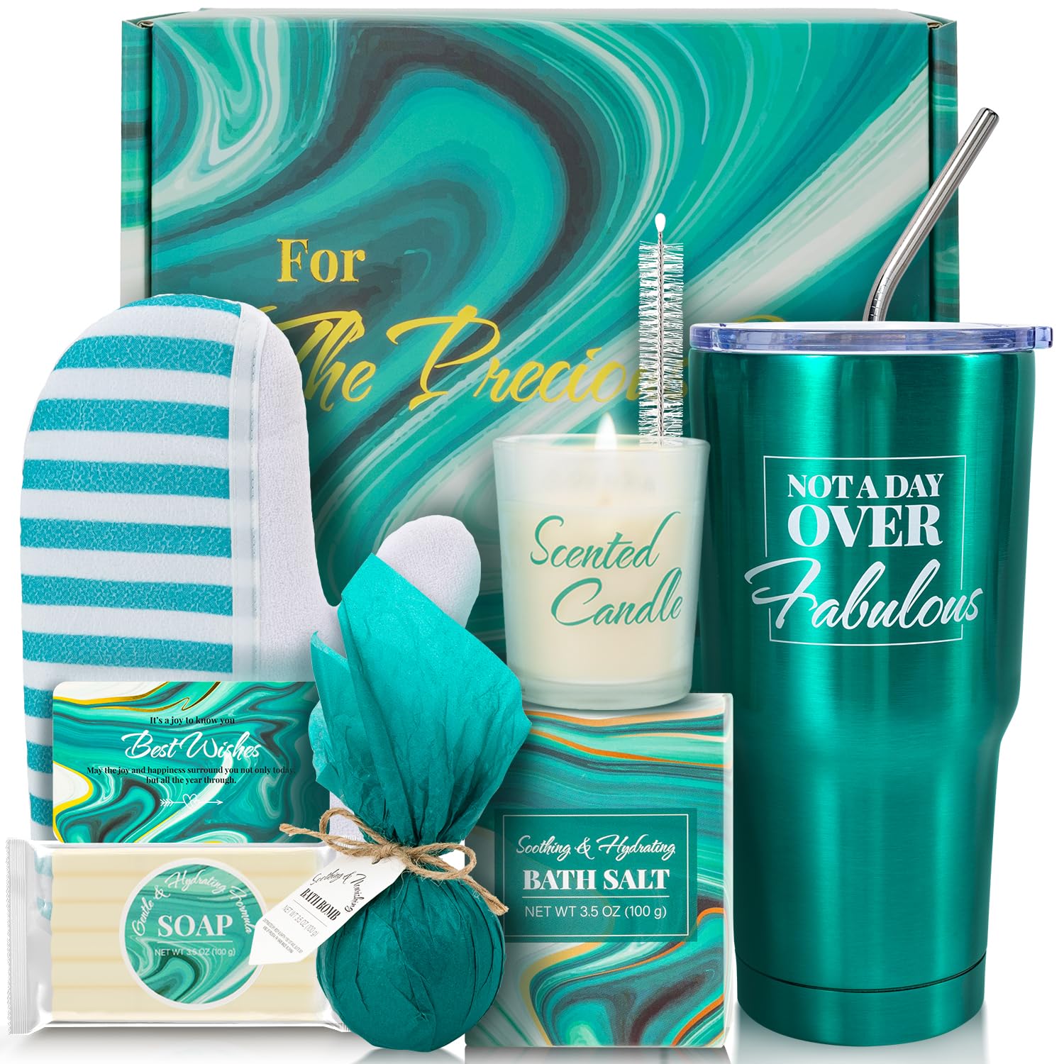 Body & Earth bath set box displaying an 8-piece kit for a luxurious home spa experience