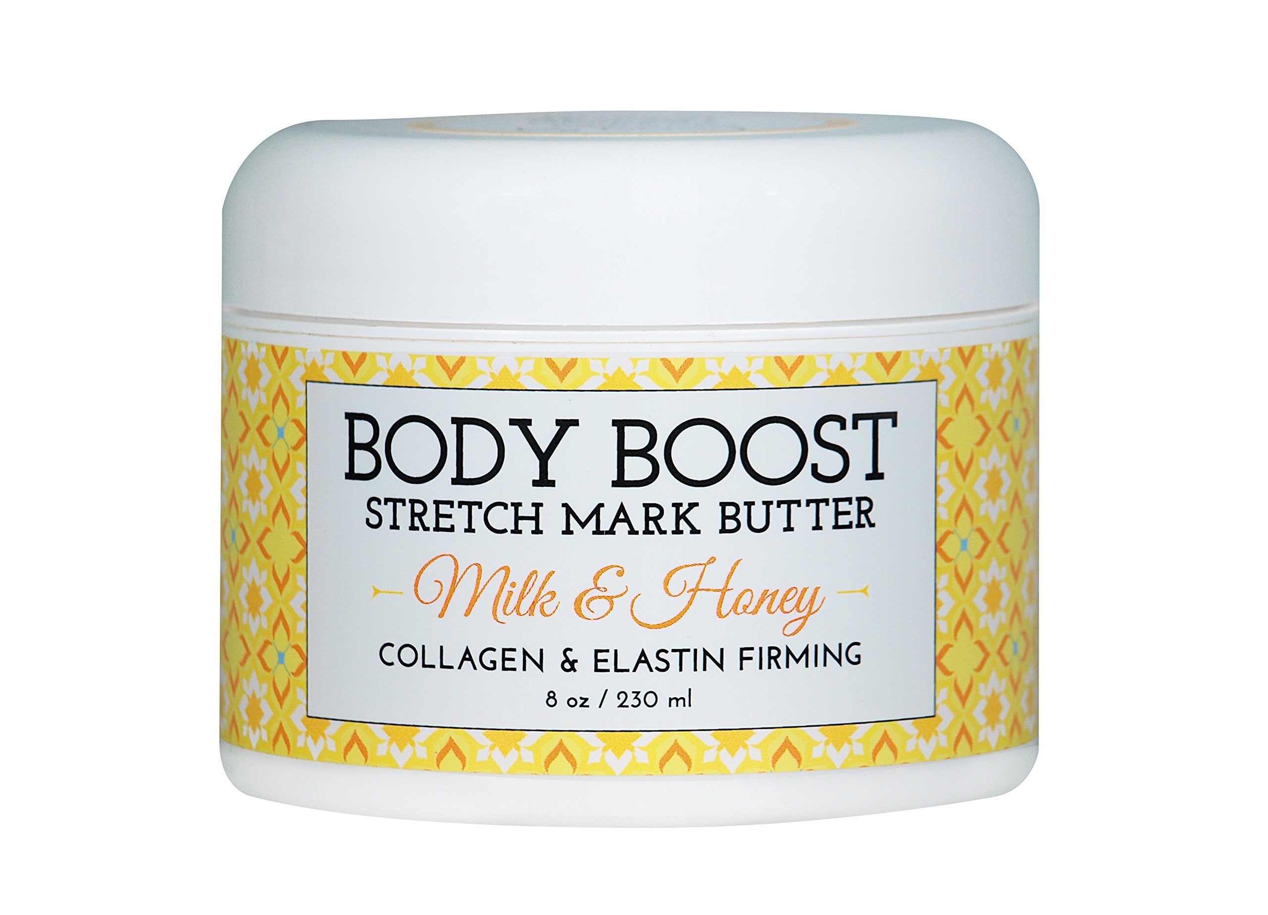 Body Boost Mantequilla Leche y Miel, textura cremosa para cuidado suave de la piel.
