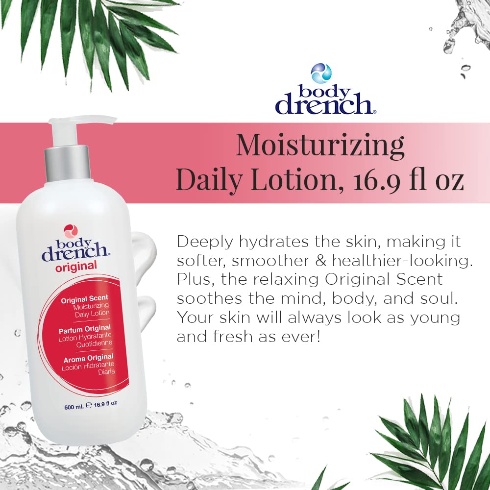 Body Drench loción original textura suave que se desliza fácilmente sobre la piel.