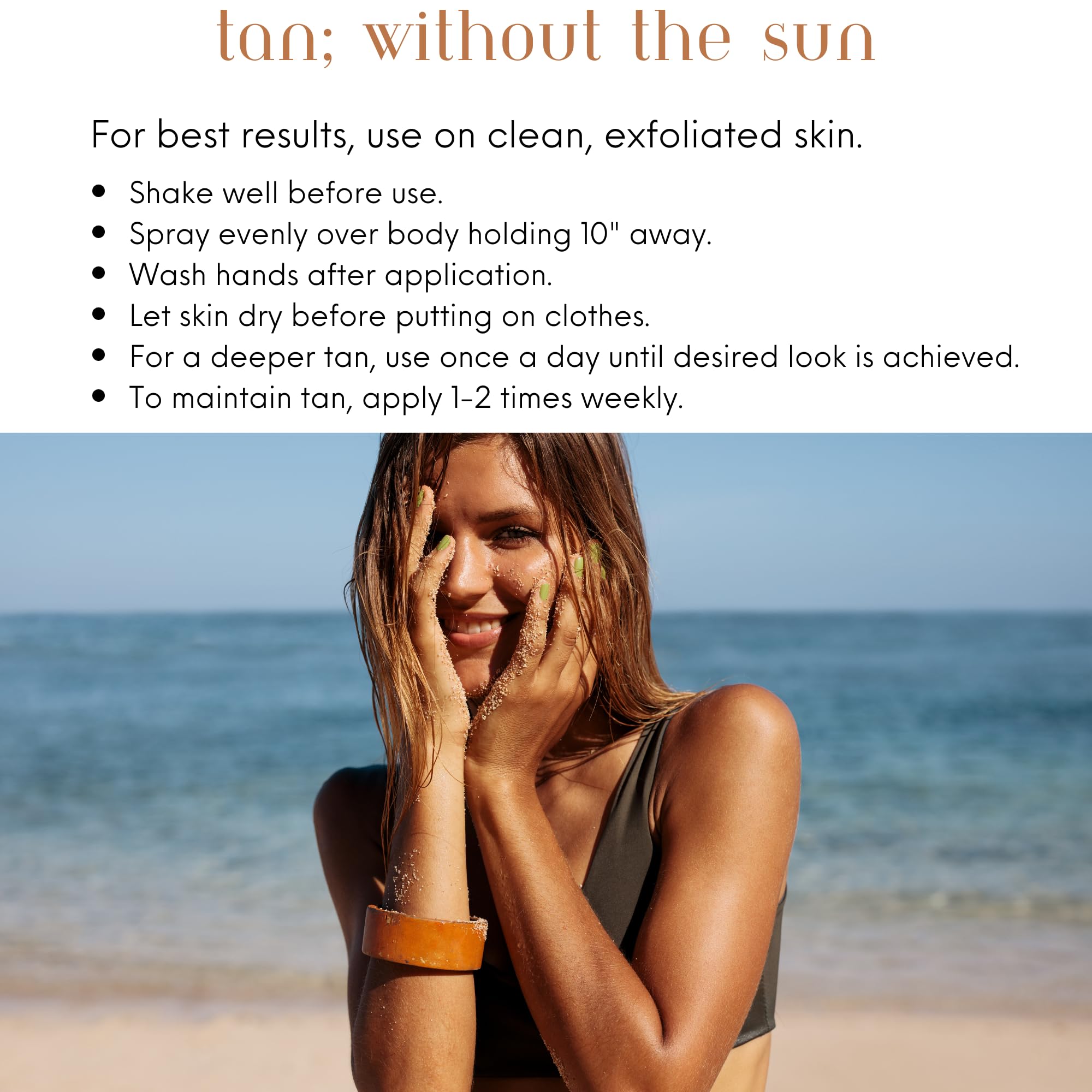 Body Drench Quicktan parfum cacao-vanille lors de l’application