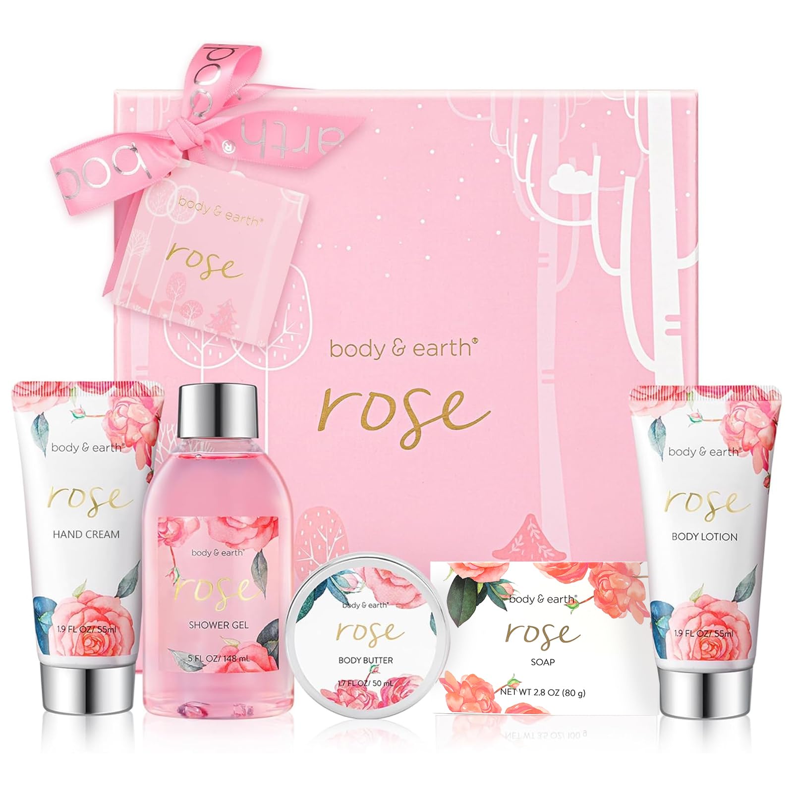 BODY & EARTH gel de ducha rosa para piel suave y fresca