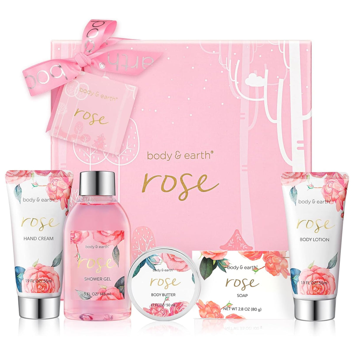 BODY & EARTH gel de ducha rosa para piel suave y fresca