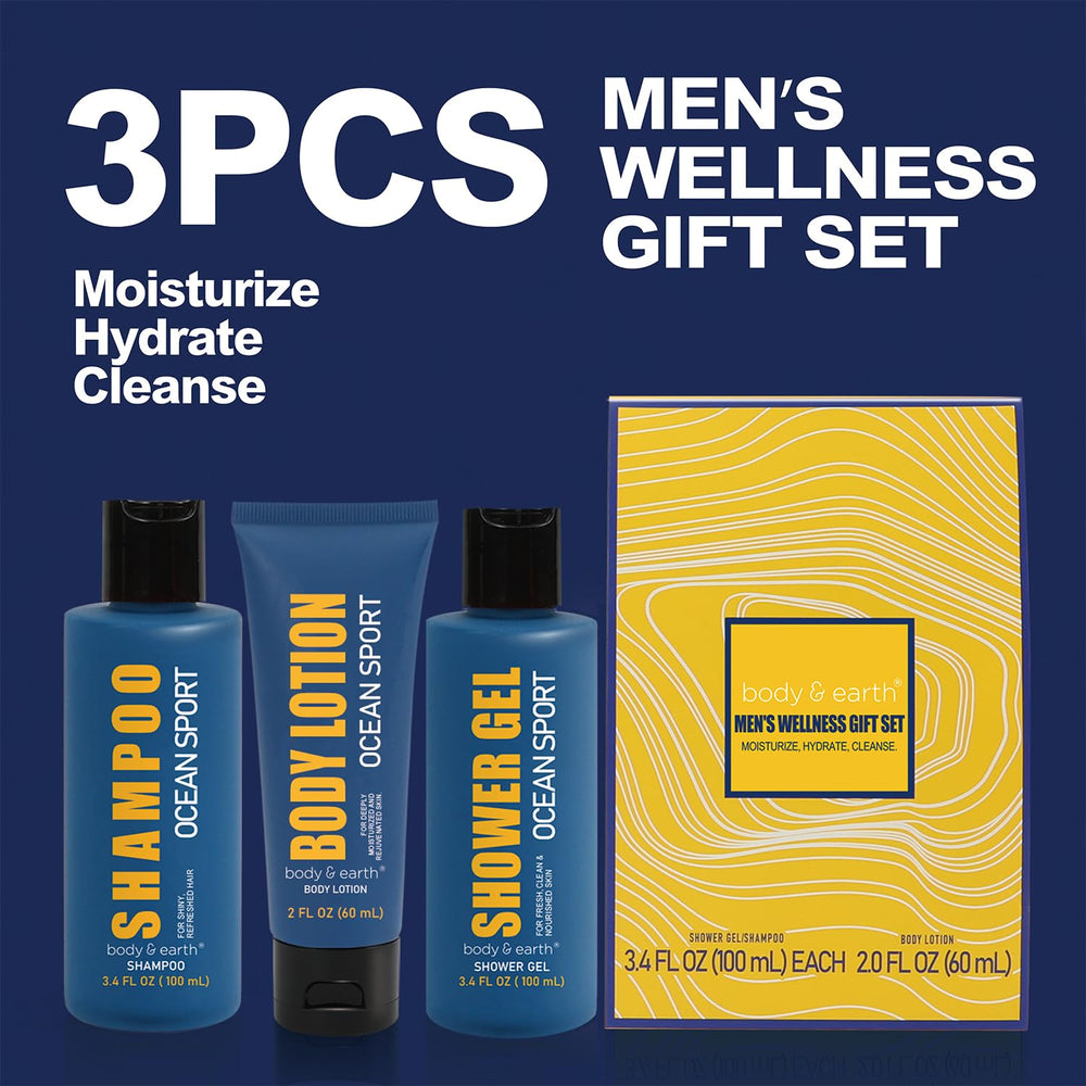BODY & EARTH jabon corporal para hombres, aroma oceano, uso diario suave