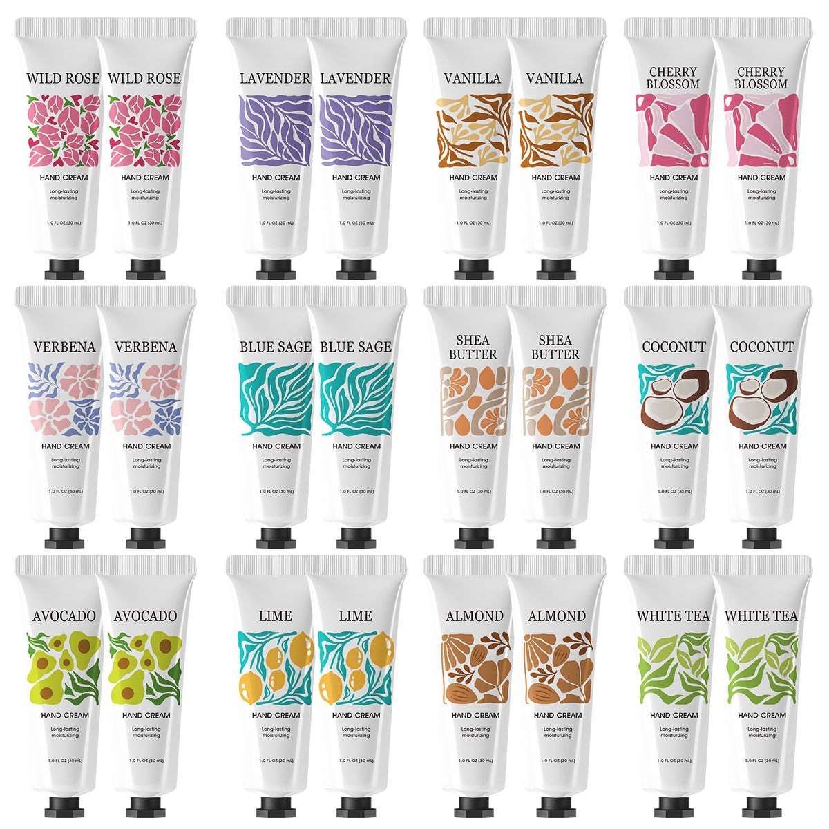 BODY & EARTH # LOVE 24-pack crema de manos regalos: hidratación suave diaria