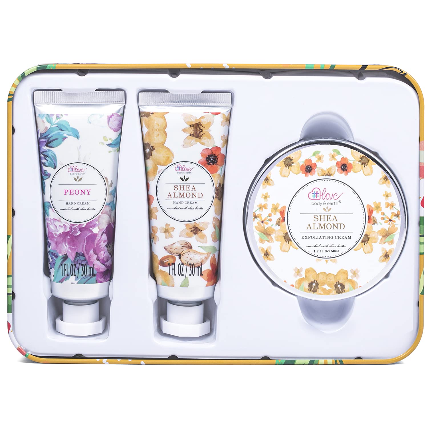 BODY & EARTH # LOVE crema exfoliante para manos, textura suave.