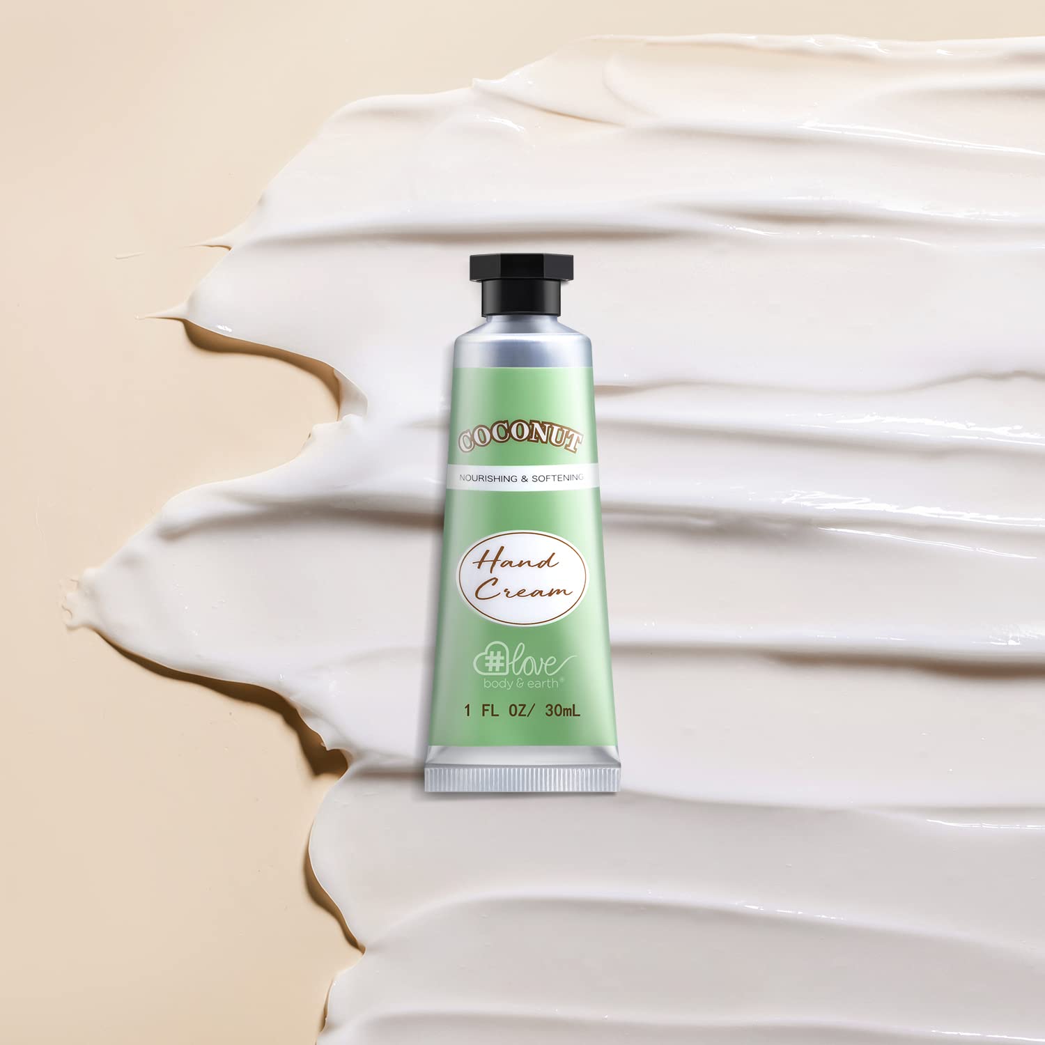 BODY & EARTH # LOVE crema de manos vainilla, aroma cálido y crema hidratante.