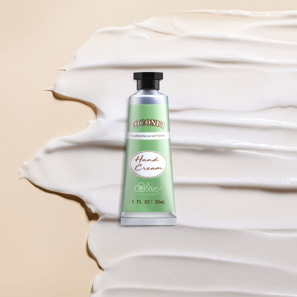 BODY & EARTH # LOVE crema de manos vainilla, aroma cálido y crema hidratante.