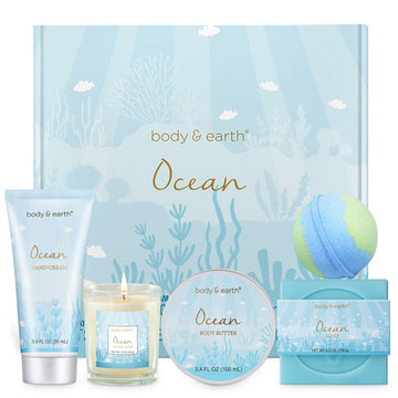 Vela perfumada BODY & EARTH: aroma oceánico para relajación en casa.