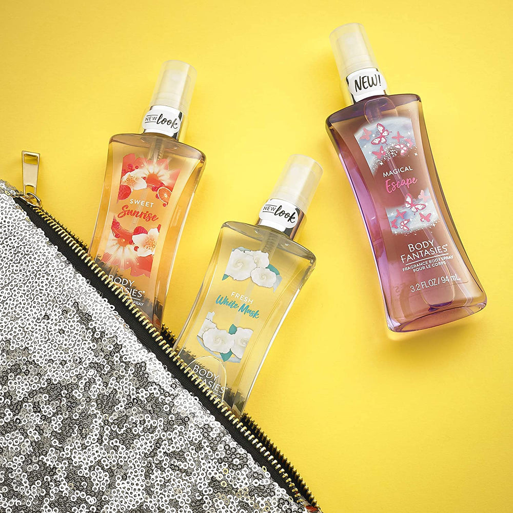 Body Fantasies Signature Fragrance envase elegante para rutina diaria.