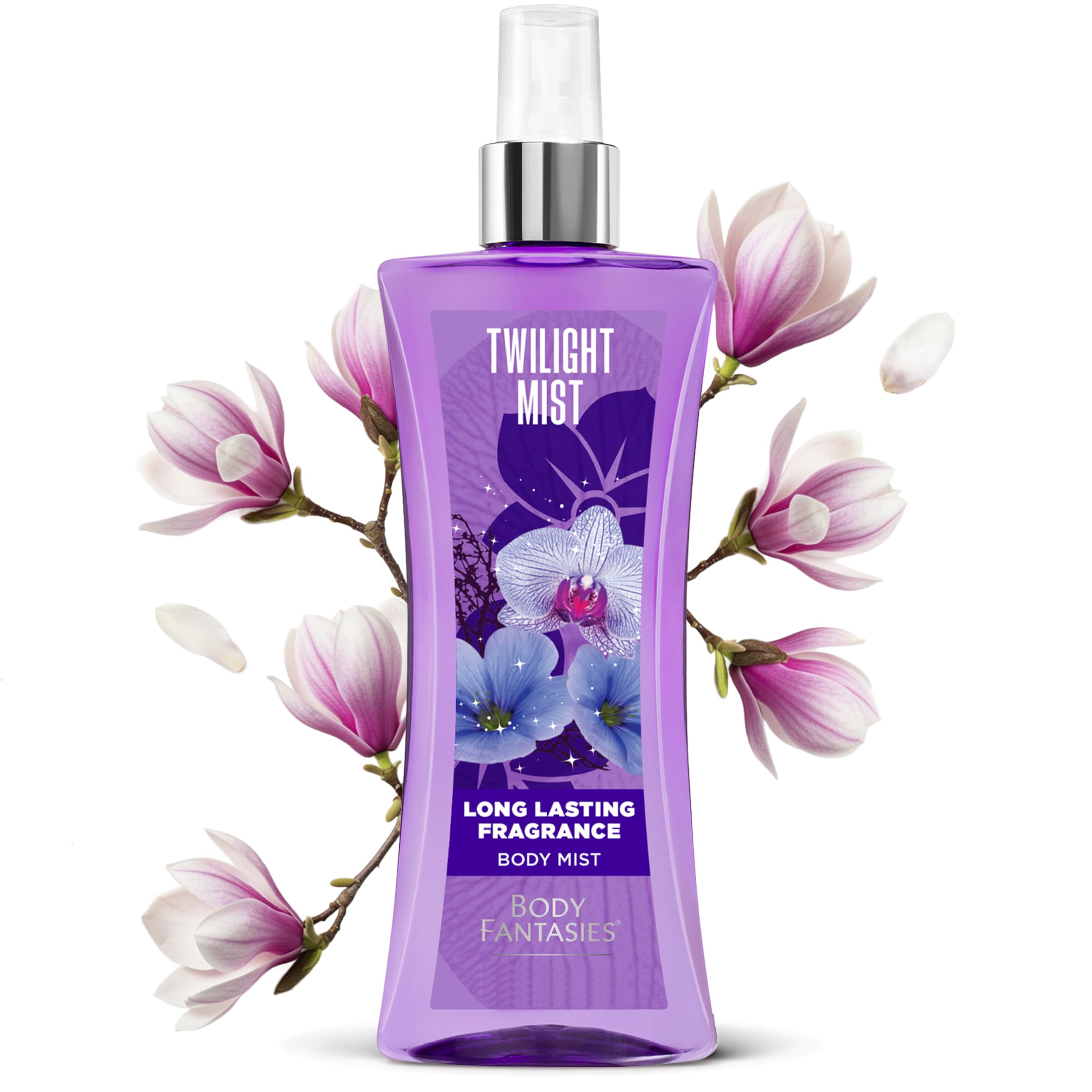 Body Fantasies Twilight Mist, corazón floral de magnolia y tuberosa