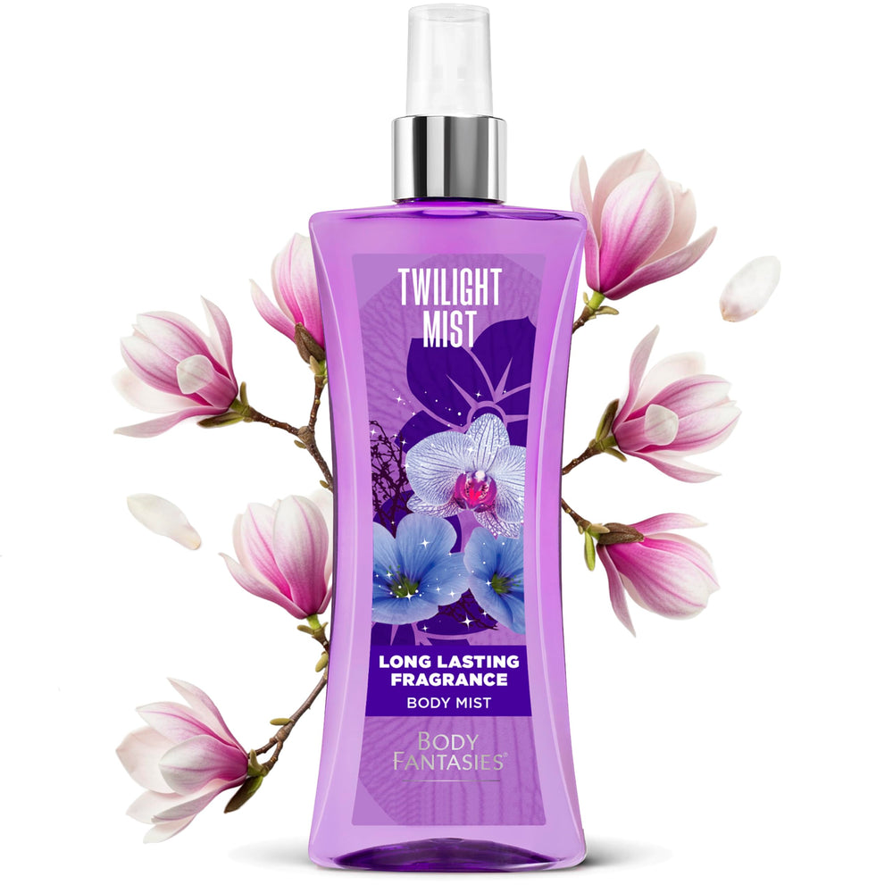 Body Fantasies Twilight Mist, corazón floral de magnolia y tuberosa