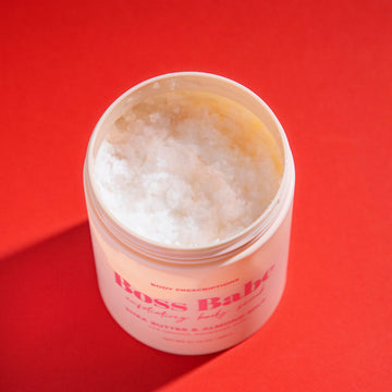Ingredients image highlights shea butter and almond milk in Body Prescriptions scrub