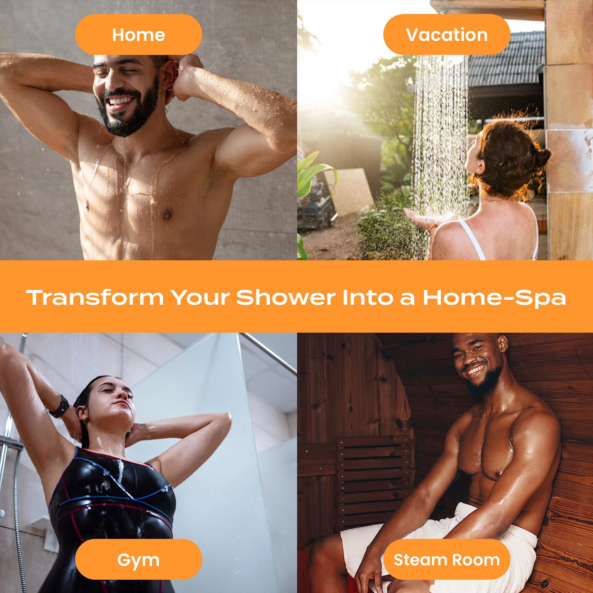 Body Restore : bombes-douche-aromathérapie-agrumes compactes et-portables pour voyage et bureau.