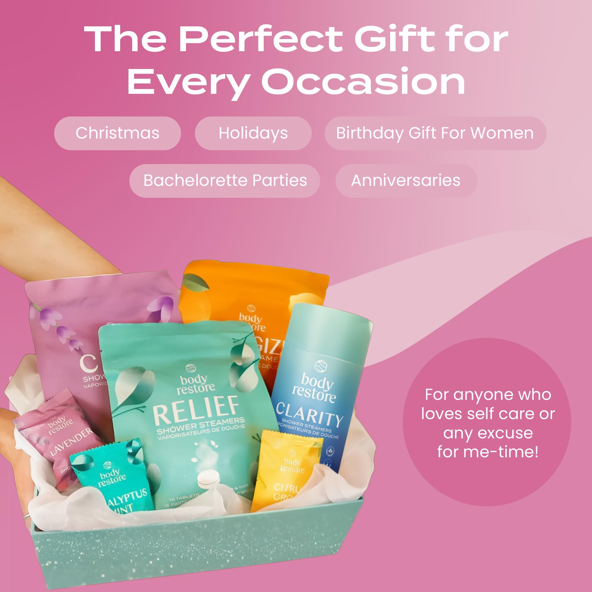 Body Restore empaque rosa elegante invita al autocuidado