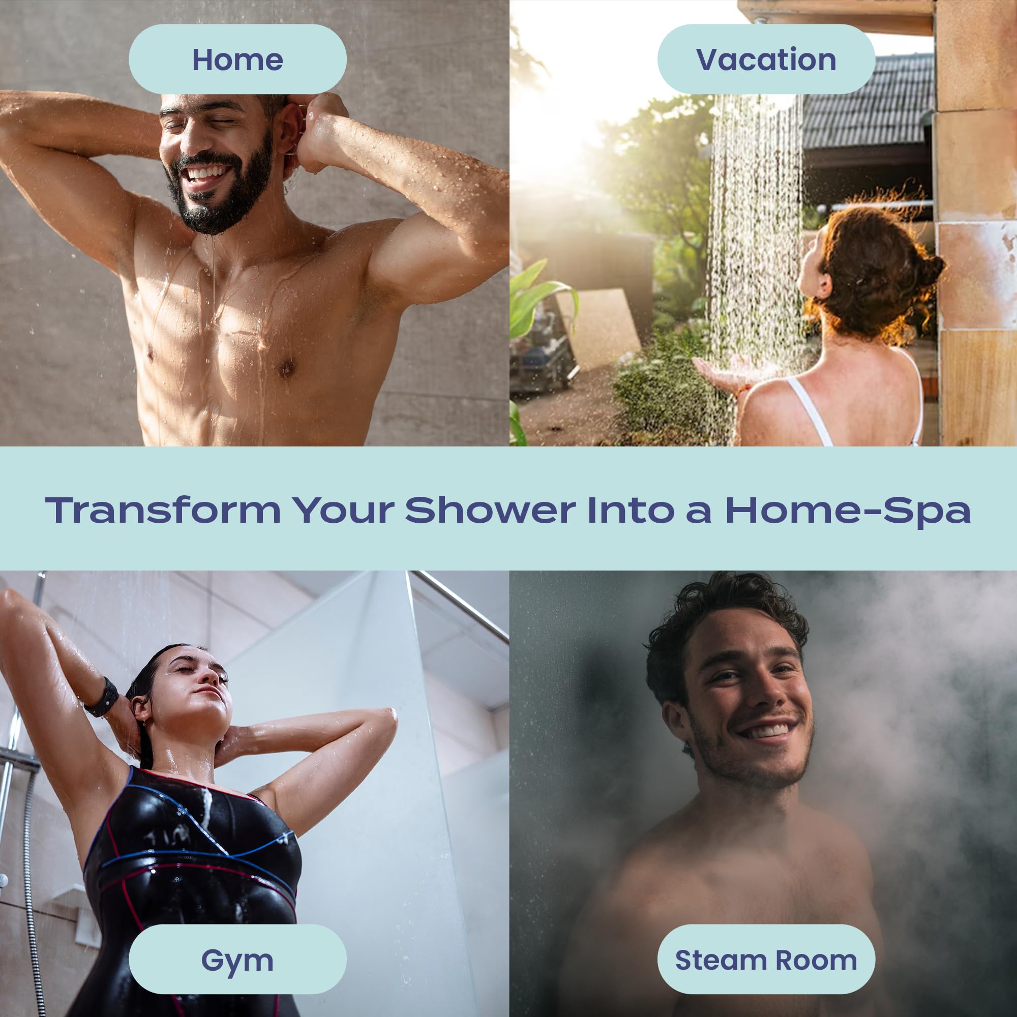 Uso diario en ducha con aroma cítrico Clarity Grove.