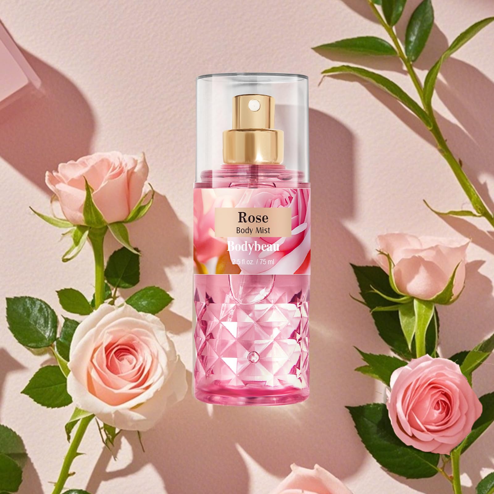 Bodybeau gel de ducha rosa tamaño viaje para viajes.