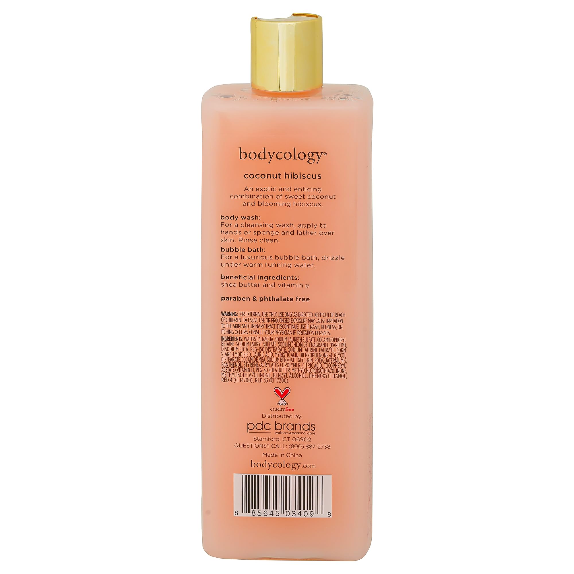 Bodycology espuma cremosa del gel ducha Coco Hibisco para limpieza suave.