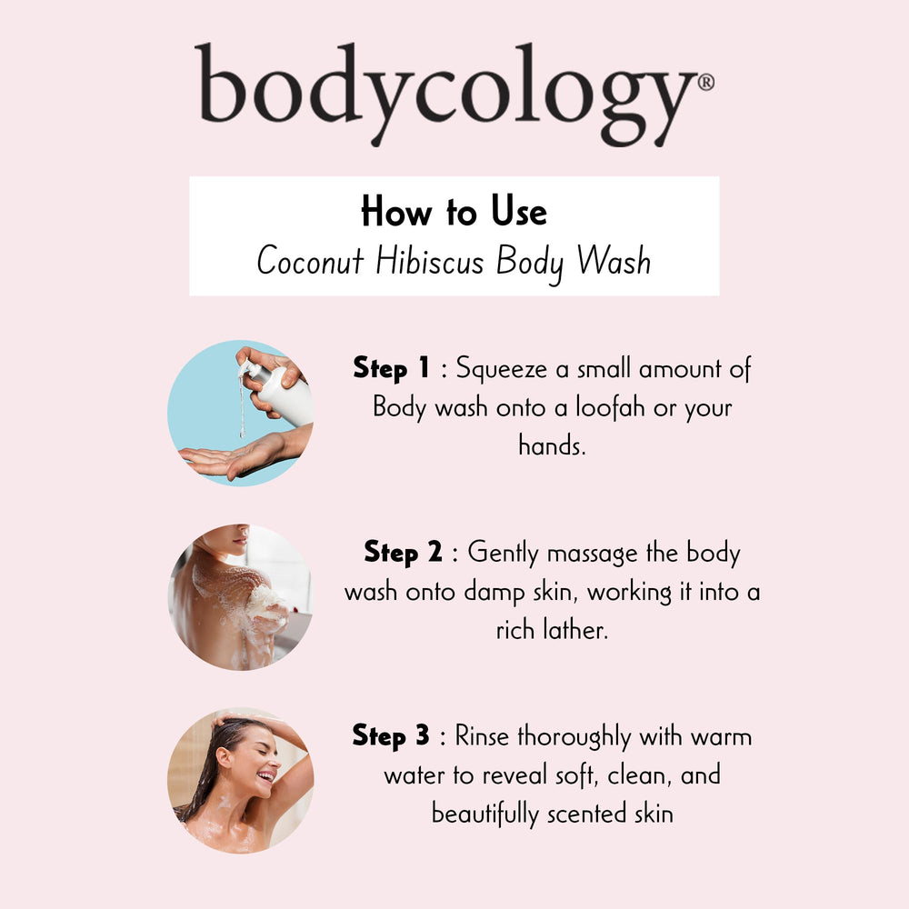 Bodycology uso diario sencillo de gel ducha Coco Hibisco para rutina rápida.