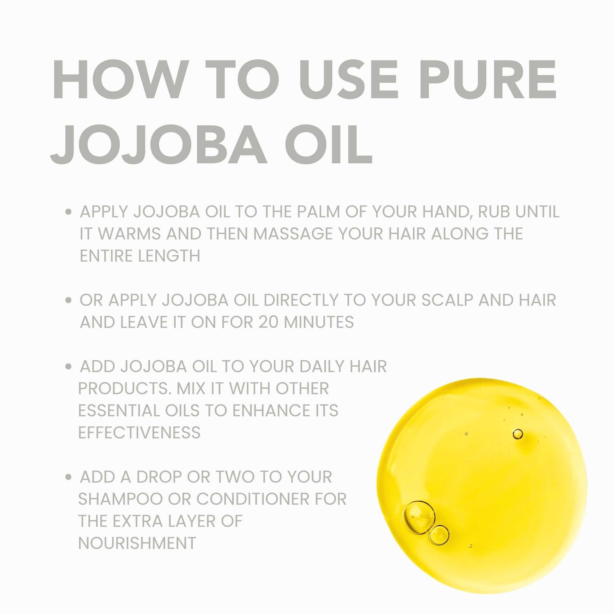 BodyJ4You Aceite de Jojoba para cuidado de piel, hidratación ligera.