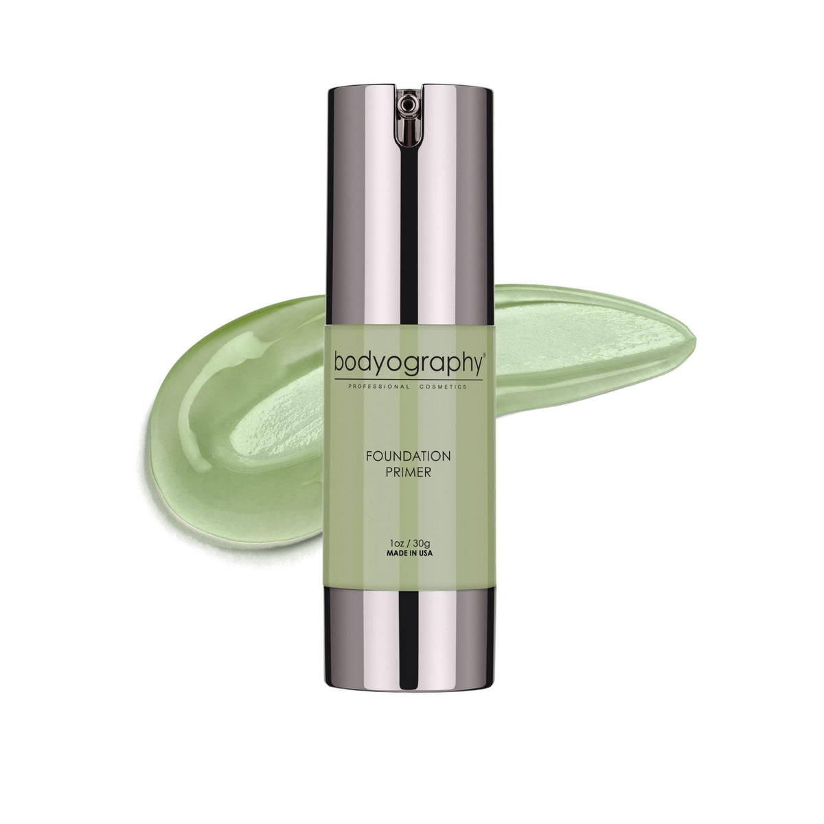 Bodyography primer verde en bote, neutraliza tono irregular para un acabado uniforme.