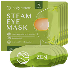 Body Restore mascarilla ocular caliente lavanda para relajación y cansancio visual.