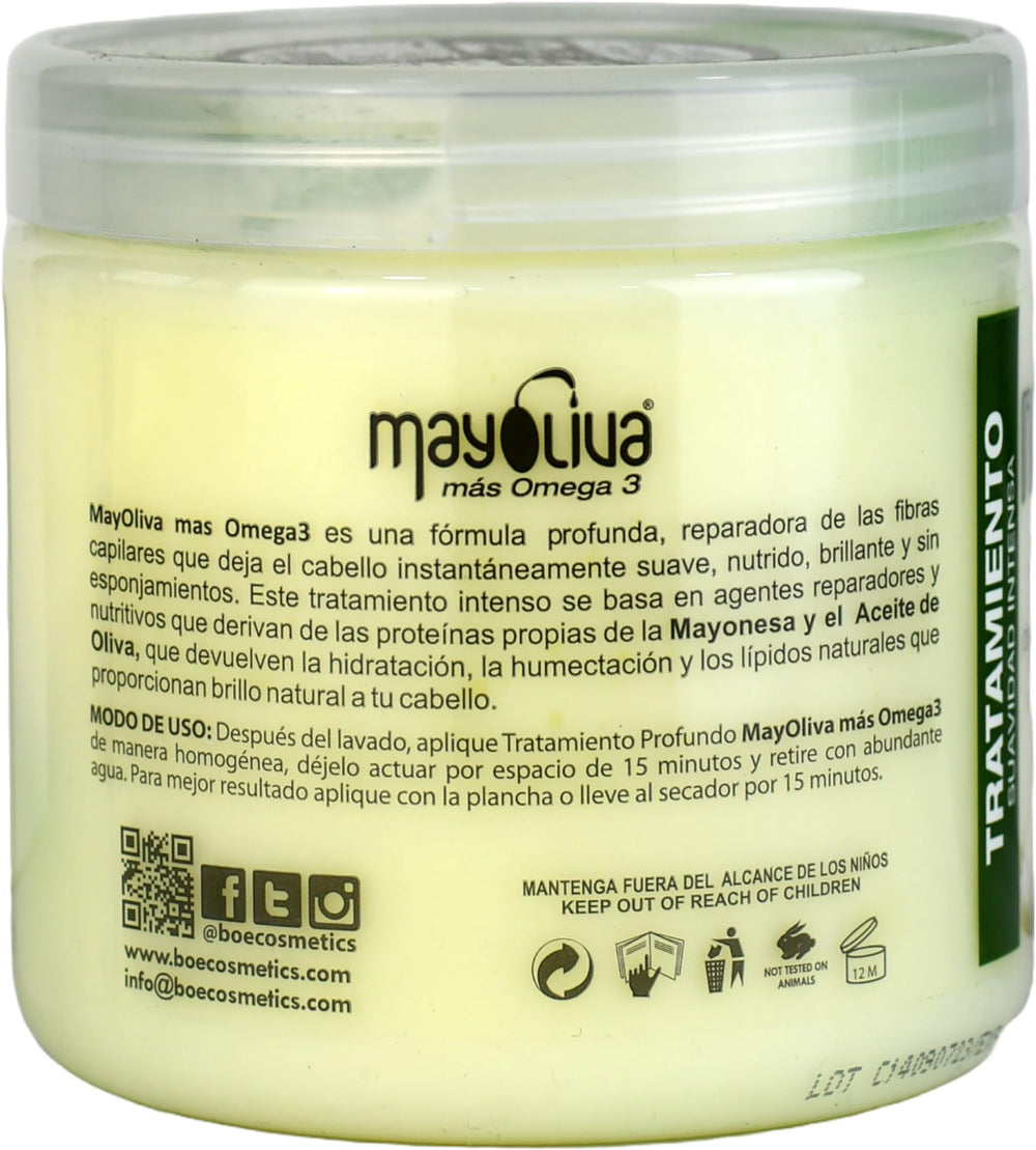 BOÉ COSMETICS Mayoliva Omega 3: brillo e hidratación para cabello dañado.