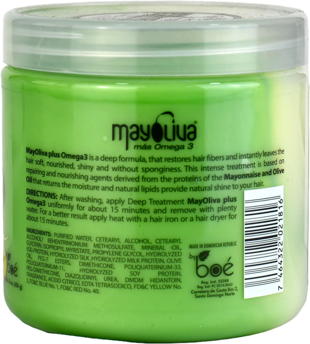 BOÉ COSMETICS Mayoliva Omega 3: textura cremosa para cabello suave y nutrido.