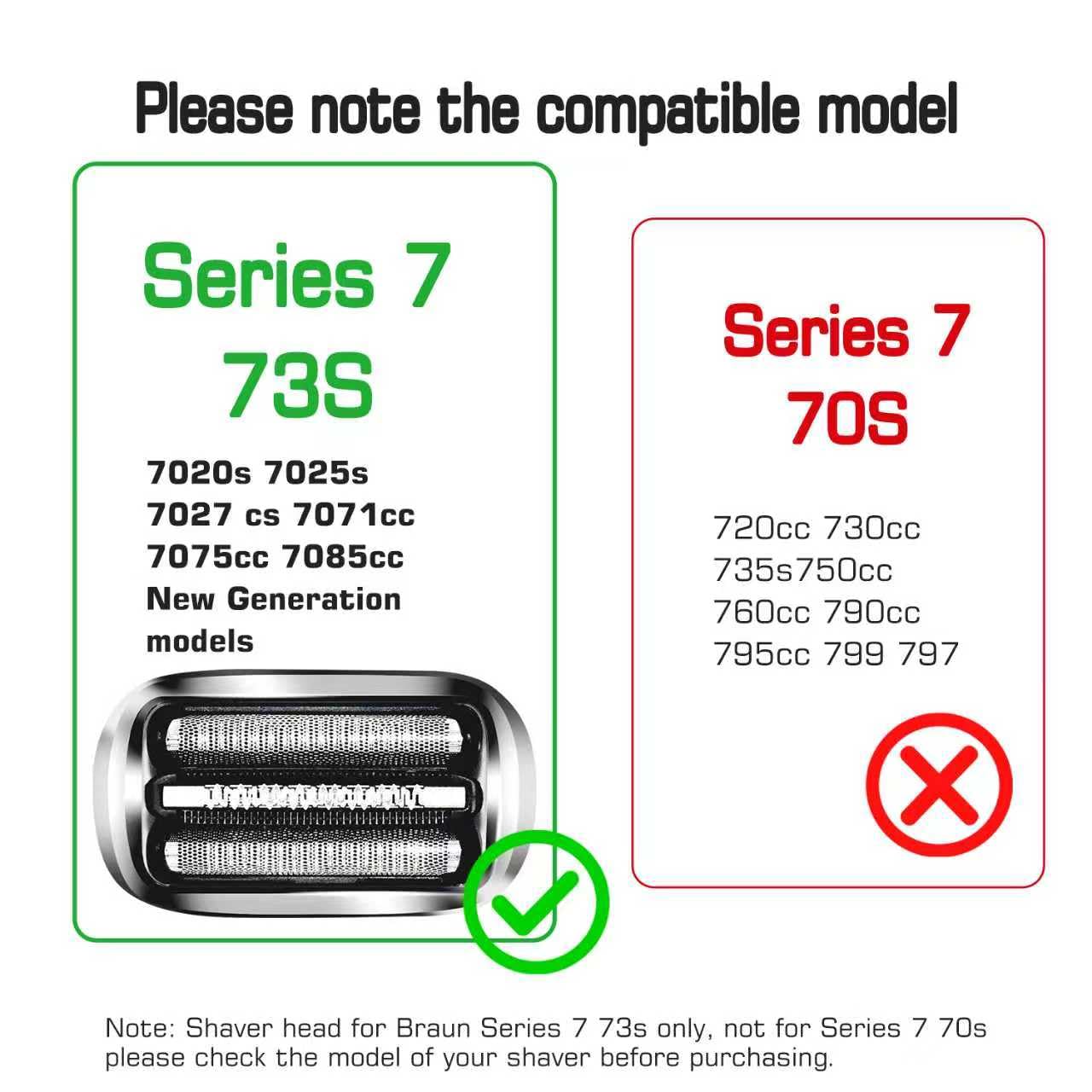 BOEEA pack de dos cabezales para Braun Series 7, reemplazo práctico