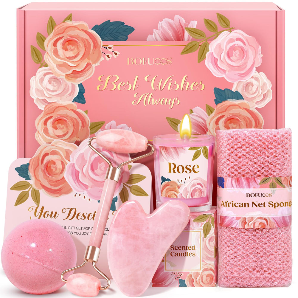 Bofuoos: set de regalo San Valentín con gua sha y rodillo de jade para rostro