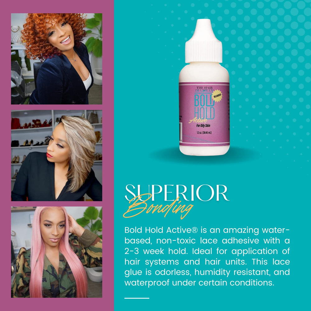 Bold Hold Active Reloaded application step demonstrates even glue spread on skin.